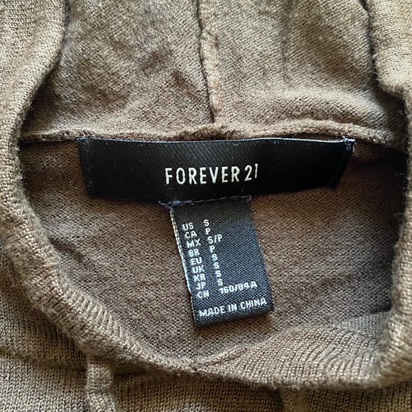 Dark brown fine knit hoodie with drawstring - Picture 2 of 3